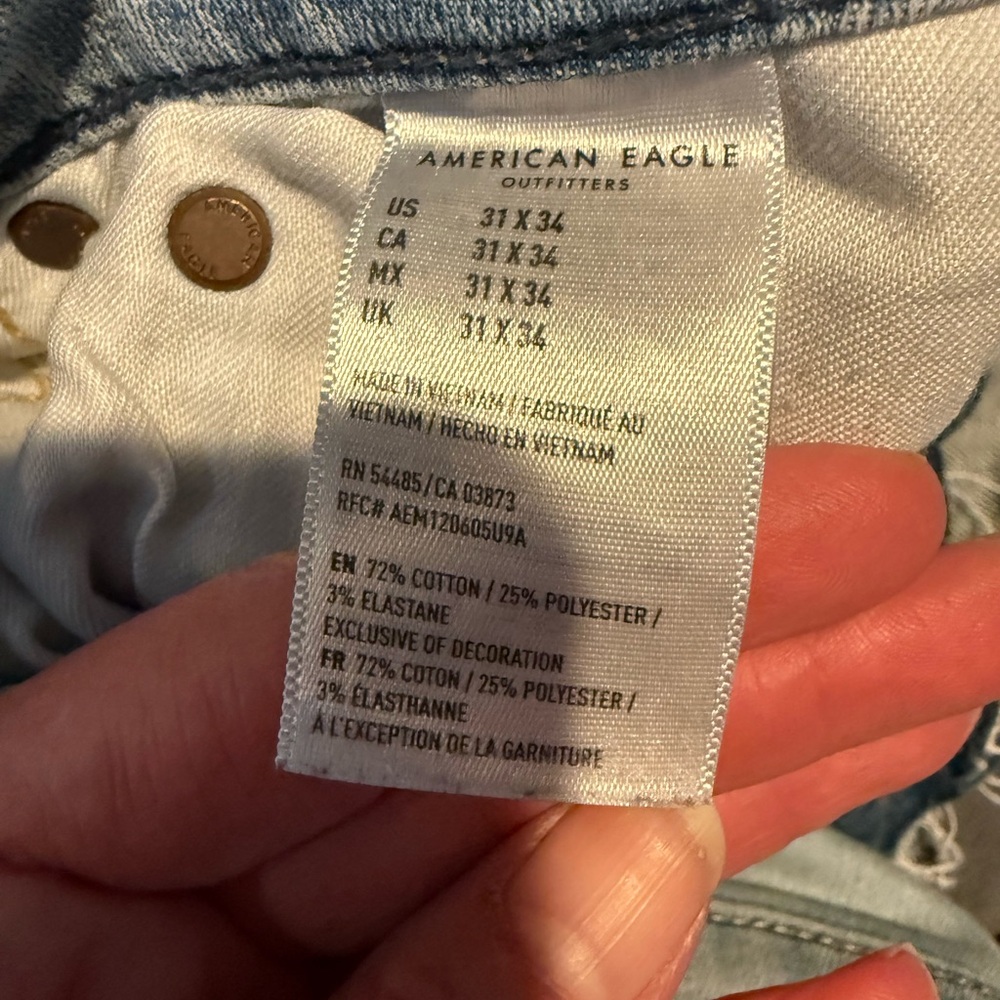 American Eagle Light Blue Men's Jeans Size 31/34 - Picture 4 of 4